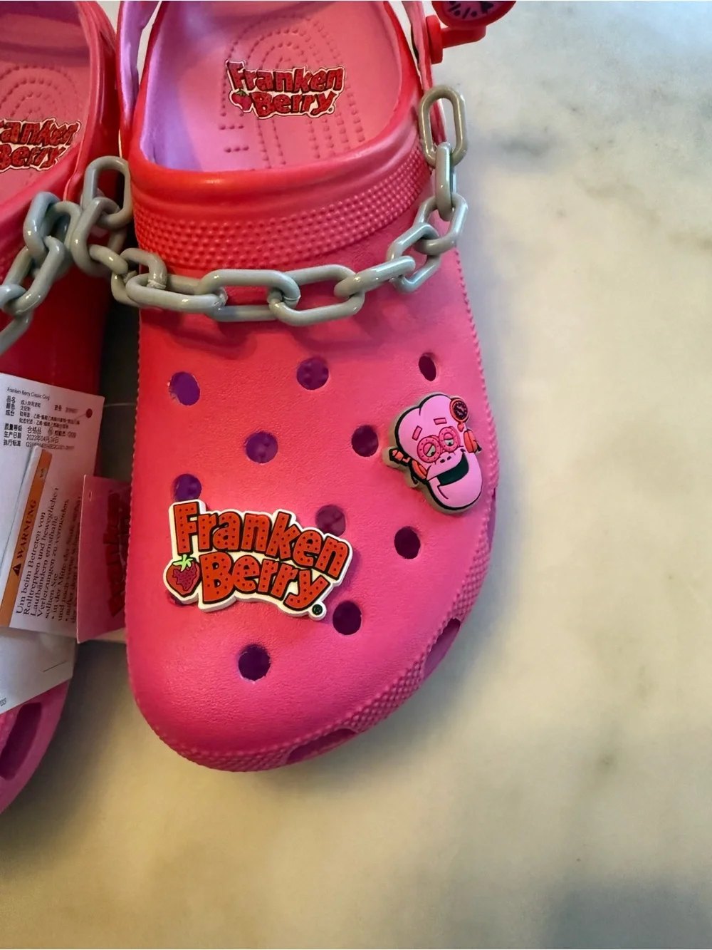 CROCS Franken Berry Pink Kids' Clogs with Charms
